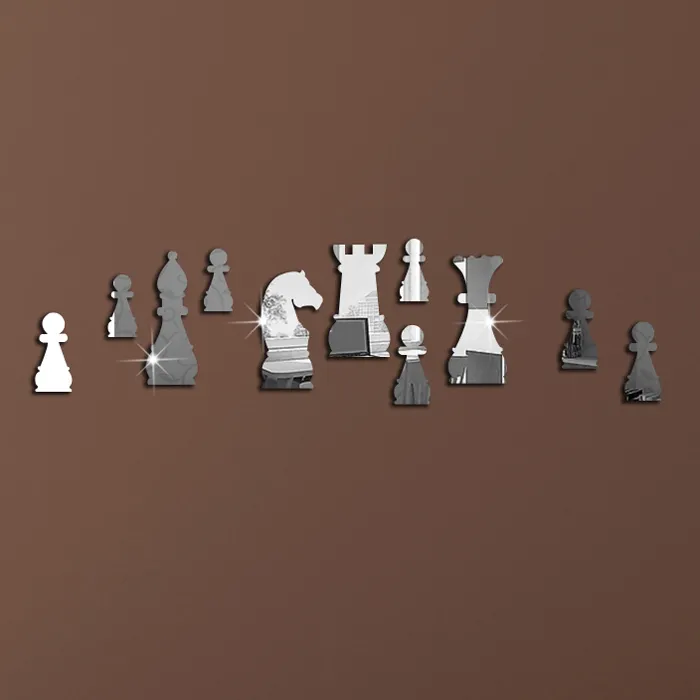 アクリル豪華チェスパターン3D DIYミラー効果ウォールステッカー卸売用