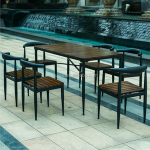Esterna Impermeabile Mobili <span class=keywords><strong>Da</strong></span> Giardino Mobili <span class=keywords><strong>Da</strong></span> Giardino Set Dipinto A Mano In Legno Coffee Shop Sedia e Tavolo 1 Set - Product Image 2