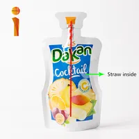 50pcs Drink Pouches With Straw Stand-up Juice Pouches Bags Botao