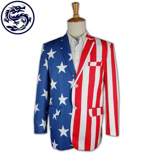 OEM Customise Design Your Own Custom Produce America Flag Full Sublimation Best quality Men Suit Blazer