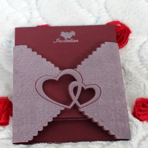 Productos únicos, gran oferta, estampado en relieve y papel de aluminio, texto personalizado y patrones, invitación de boda de lujo, Tarjeta roja - Product Image 4