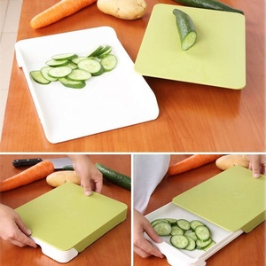 Personalización de fábrica 2 en 1 cocina tipo cajón multifuncional bloque de cortar verduras frutas tabla de cortar de plástico - Product Image 3