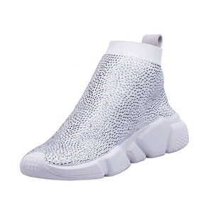 2023 Popular zapatos hechos a mano de cristal Bling velocidad de calcetín de zapatillas de deporte de las mujeres - Product Image 4