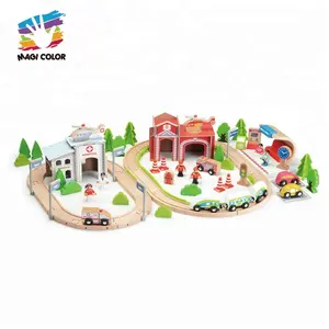 Toptan şehir demiryolu diy 100 adet ahşap manyetik tren parça oyuncaklar çocuklar için W04C159