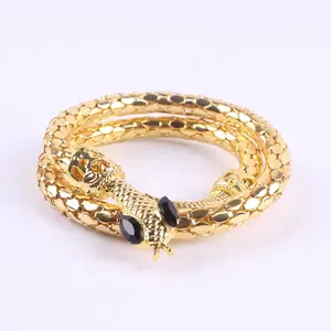 Newest Design Stainless Steel Bracelet Corn Chain Beads Gold Snake Head Bracelet Bangles Snake Body Round Bangles