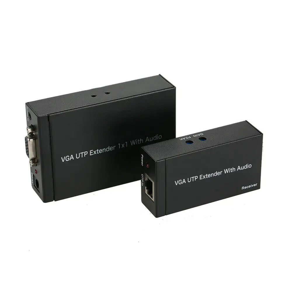 Best Hot selling VGA Extender Repeater Up to 300M 1000ft over UTP LAN RJ45 CAT5e CAT6 with Audio