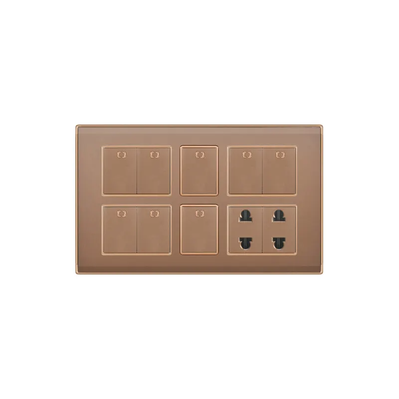 Pakistan design 8+2 switch socket flat switch elegance switch and socket 8 gang 2 socket