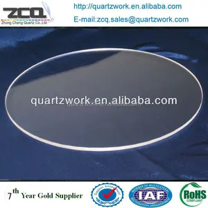Placa de vidro circular transparente, de alta precisão, disco redondo de quartzo, polido 2.2g/cm2, 0.1mm a 10mm, óptico 1683 a 99.99% cn; bei
