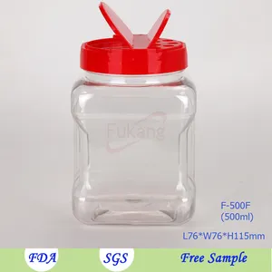 Empty Spice Jars Clear Empty Spice Bottles 500ml Plastic PET Salt Shaker Spice Jar
