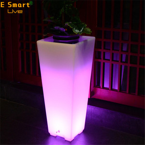 Vaso de plantas grande led vaso de flores para decoração, vasos de plástico para jardim e natação led