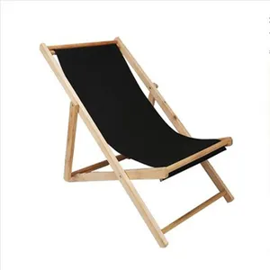 तह लकड़ी समुद्र तट गोफन के साथ डेक कुर्सी धारी