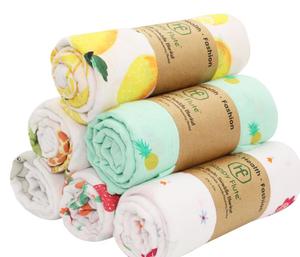 Heureux Flûte usine fournisseur 120 "x 120" haute doux tissu imprimé <span class=keywords><strong>mousseline</strong></span> couvertures bébé swaddle wrap - Product Image 4