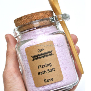 Etiqueta personalizada 250ml 8oz redonda frasco de vidrio <span class=keywords><strong>con</strong></span> tapa de madera y una cuchara <span class=keywords><strong>para</strong></span> sal de baño - Product Image 5