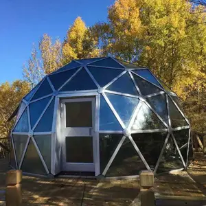 تخصيص حجم المواد في الهواء الطلق الزجاج igloo التخييم خيمة بقبة جيوديسية