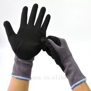 Guantes de trabajo de nitrilo, de espuma negra recubierta de nailon, 15 tamaños, baratos - Product Image 2