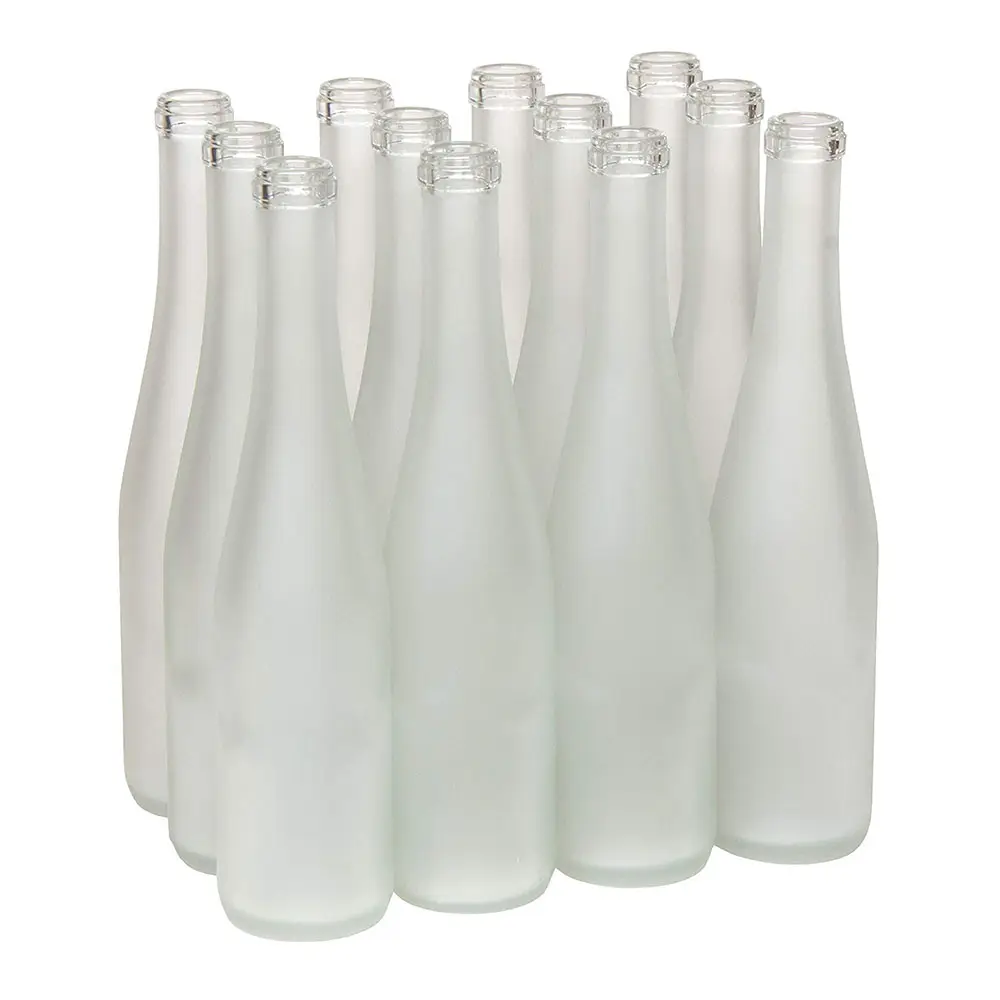 375Ml 750Ml Kobalt Blauw Frosted Antieke Groene Glas Stretch Spronggewricht Wijn Fles Met Kurk