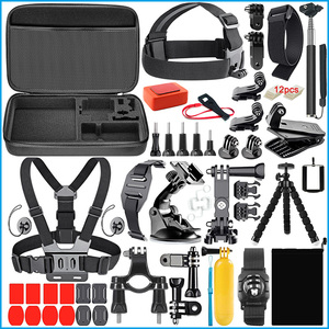 10 9 8 7 6 5 4 3 + 3/2/1 phụ kiện Kit 50-inch hành động máy ảnh với thực trường hợp ngực dây đeo tripod-12 ABS chất liệu - Product Image 1