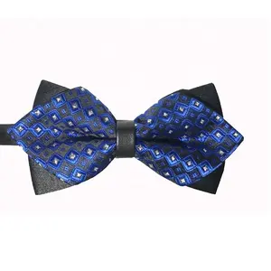 Neuankömmling Hochzeits zubehör Doppels ch ichten Verstellbare dunkelblaue Grooms 'Bow Ties/Herren Bowtie