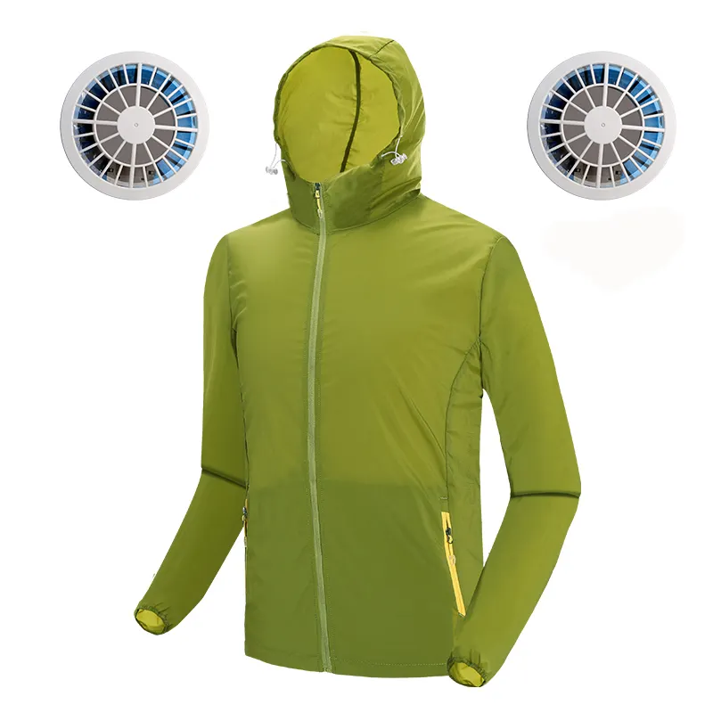 2022 benutzer definierte Sommer Männer UV Soft Protection Proof 5V Unisex Sonnenschutz Wandern Angeln schnell trocknen lange Kühl jacke mit Lüfter