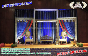 Scène de mariage musulman Nayab Jharokha, Décoration de scène de Walima musulmane, Scènes de Sangeet pour mariage, Fabricant de décorations événementielles au Canada - Product Image 5