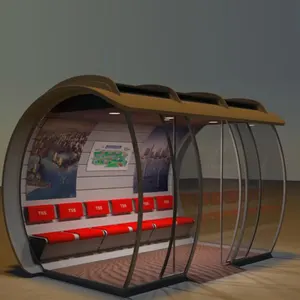 设计创意现代空调智能广告巴士候车亭