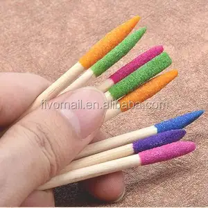 Đầy Màu Sắc Nail Art Gỗ Gỗ Orange Stick Nail File Sanding Stick