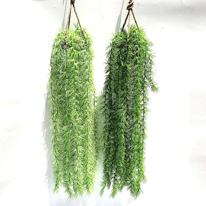 Vigne verte artificielle suspendue en macramé, bonsaï mural, avec pot, <span class=keywords><strong>d</strong></span>écoration <span class=keywords><strong>de</strong></span> fête, à la maison, bureau, 25 cm - Product Image 6