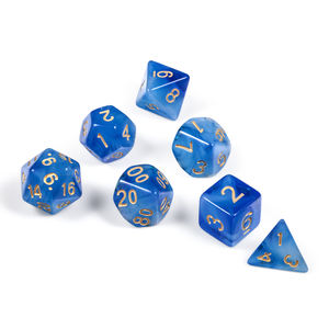 סט קוביות dnd כחול סט, 7 מת קוביות polythedral עבור מנתחים ודרקונים משחקי שולחן משחקים רול לחזה משחק - Product Image 4