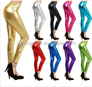 OEM Wholesale Bulk New Trend <strong>Sequin</strong> Metallic Shiny Solid Color Gold Jeggings Space Stripper Dance Rave <strong>Leggings</strong> - Product Image 2