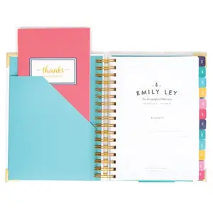 A5 Tổ Chức Với Divider Tab Ép Và Vàng Gia Cố Góc Tùy Chỉnh In Ấn 2022 Daily Journal Planner