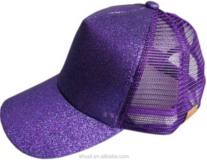 Moda <span class=keywords><strong>multi</strong></span> colori 5 pannelli disordinato panino alto regolabile glitter coda di cavallo camionista bling mesh cap - Product Image 2