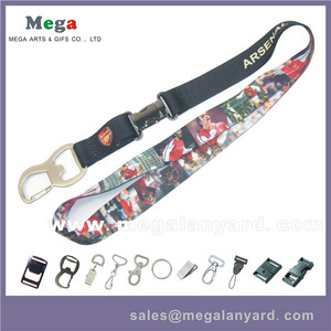 Top calidad poliester de la sublimación botella destapador lanyard - Product Image 1