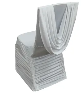 Wedding ruffled swag back office chair seat cover