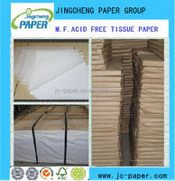 Papier crépon en pâte de bois vierge sans acide résistant à l'humidité blanc 17 g/m² (JINGCHENG JC026) Emballage de t-shirt 500 feuilles par rame