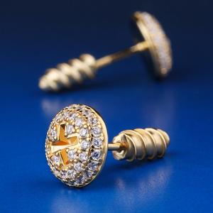 KRKC & CO pendientes de plata de ley 925 de Hip Hop de 14K oro - Product Image 5