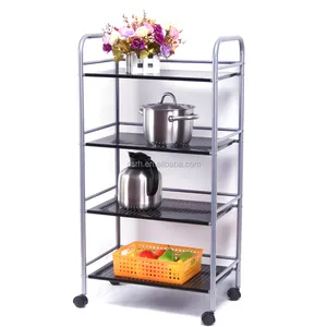 RH-WST5030100B 500*300*1000mm small push cart home use multifunctional iron 4-tier shelf cart