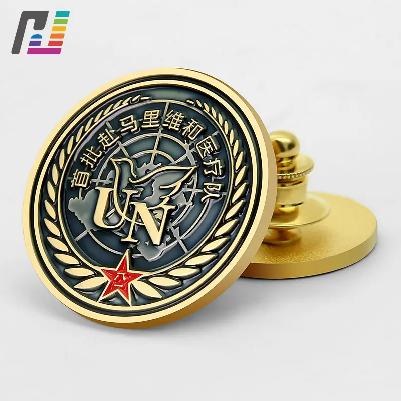 Vòng 3D UN Gìn Giữ Hòa Bình Logo Kim Loại Huy Hiệu Men Ve Áo Pins Hoa Tùy Chỉnh