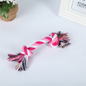 Piccolo al grande cane giocare colorato doppi nodi fatti a mano di cotone pet corda giocattolo - Product Image 3