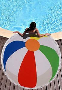 Azul clásico océano marinero raya horizontal rayas imprimir Toalla de piscina - Product Image 5