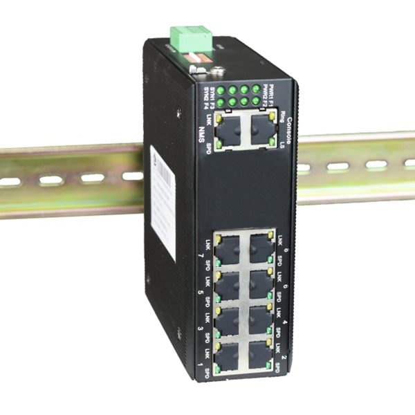 Industrial Din rail 8 port physical isolation Ethernet switch
