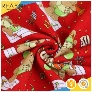 <span class=keywords><strong>2</strong></span>,17 Eco friendly algodón hecho punto elástico rojo de encargo del oso impreso tela para el vestido - Product Image 3