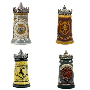 Juego de tronos 22 Oz taza de cerveza de cerámica de <span class=keywords><strong>la</strong></span> sublimación con corona superior - Product Image 6