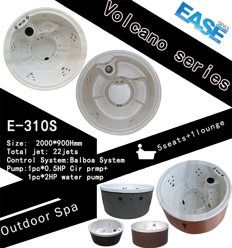 New Design Round Massage Spa Hot Tub Outdoor Whirlpool Bathtub For 4 People
