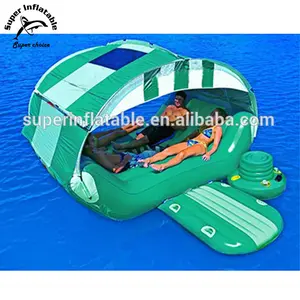 Huge Inflatable Island float with nylon cover for sun protection