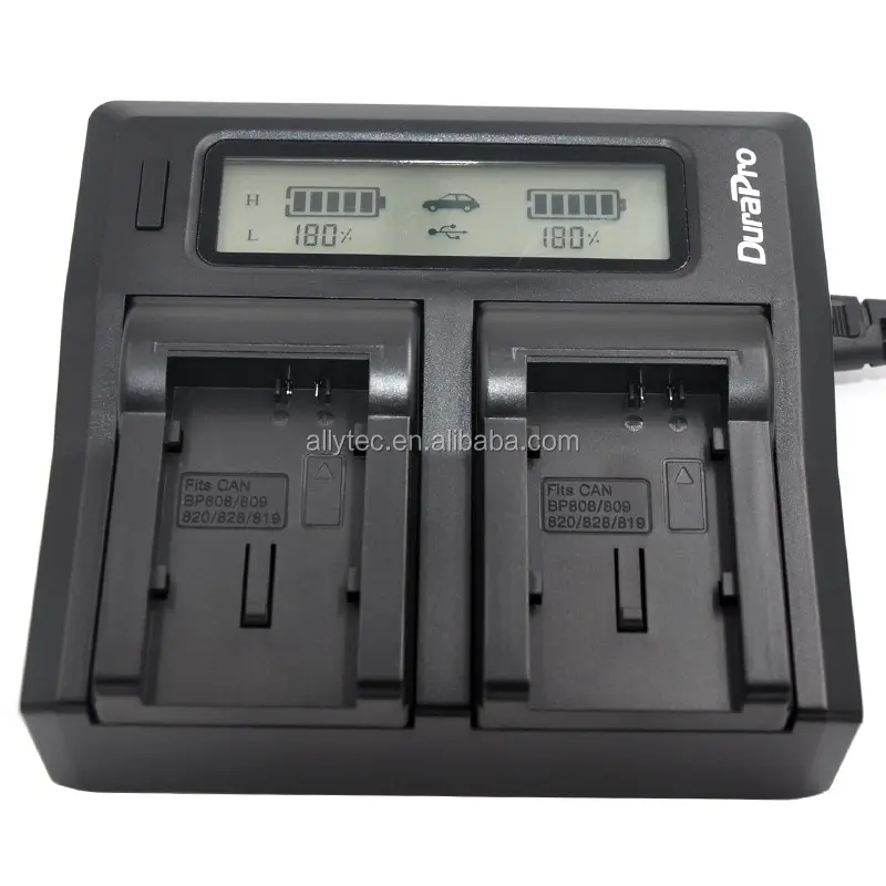 Quick LCD Dual Channel Battery Charger for Canon BP-828 BP-820 HF G30 HFG30 XA20
