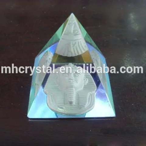 פנג שואי מצרי מלך תות קריסטל זכוכית פירמידת MH-F0443