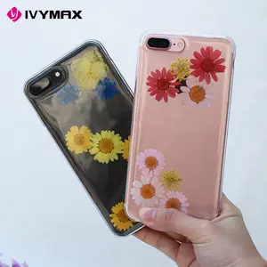 Ivymax D'origine Fournisseur Vendre Directement Réel Fleur 2 En 1 Transparent Cas de Téléphone Pour Iphone 8