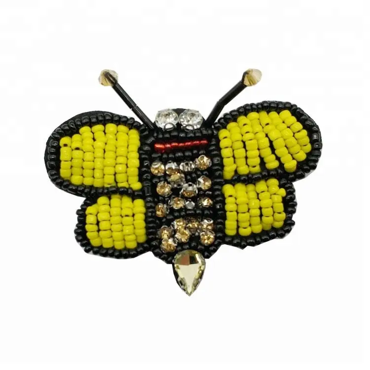 New Bees Pattern Strass Perlen Kristall Patches Eisen auf Wärme übertragungs perlen Handgemachte Kleidung Stickerei Kristall in Dubai