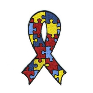 Parches bordados de alta calidad para curar el <span class=keywords><strong>autismo</strong></span>, venta al por mayor, apliques de tela de rompecabezas coloridos, parche bordado para <span class=keywords><strong>autismo</strong></span> personalizado - Product Image 4