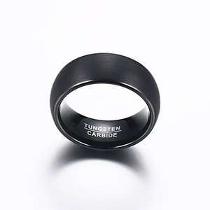 <strong>Mens</strong> Matte <strong>Black</strong> Tungsten <strong>Ring</strong> 8mm for Birthday Christmas Gifts - Product Image 2